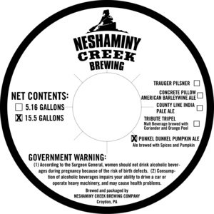 Neshaminy Creek Brewing Punkel Dunkel Pumpkin Ale