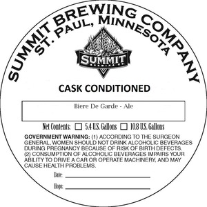 Summit Brewing Company Biere De Garde September 2013