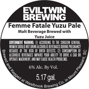 Evil Twin Brewing Femme Fatale Yuzu Pale