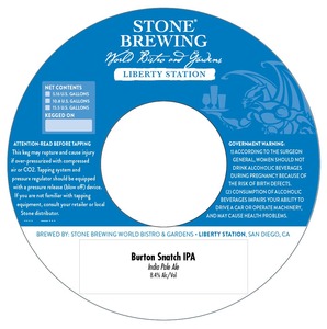 Stone Brewing World Bistro & Gardens Burton Snatch IPA September 2013