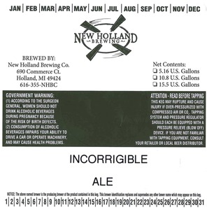 New Holland Brewing Company Incorrigible September 2013