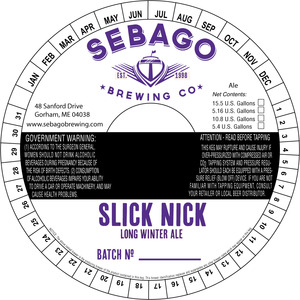 Sebago Brewing Company Slick Nick Long Winter Ale September 2013