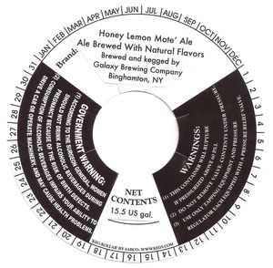 Galaxy Brewing Company Honey Lemon Mate' Ale