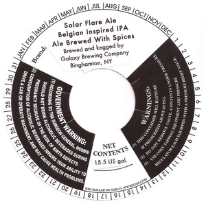 Galaxy Brewing Company Solar Flare Ale September 2013