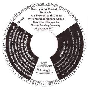 Galaxy Brewing Company Mint Chocolate Stout Ale September 2013