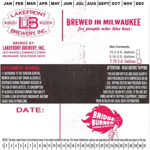 Lakefront Brewery Bridge Burner Imperial Amber