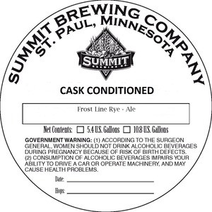 Summit Brewing Company Frost Line Rye September 2013