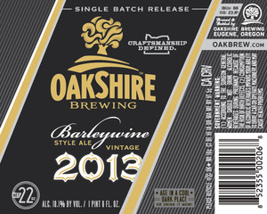 Oakshire Brewing Vintage 2013 October 2013
