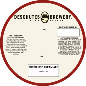 Deschutes Brewery Fresh Hop Cream September 2013