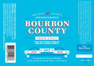 Goose Island Beer Co. Proprietor's Bourbon County Brand October 2013