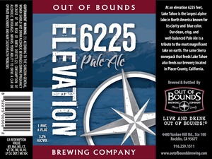 Out Of Bounds Brewing Company Elevation 6225 Pale Ale October 2013