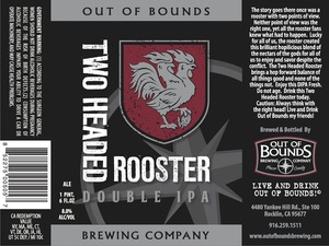 Out Of Bounds Brewing Company Two Headed Rooster Double IPA October 2013