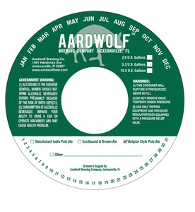 Aardwolf Brewing Company Belgian Style Pale Ale
