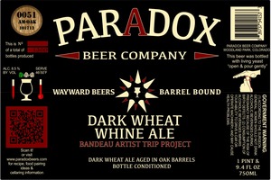 Paradox Beer Company Inc Dark Wheat Whine