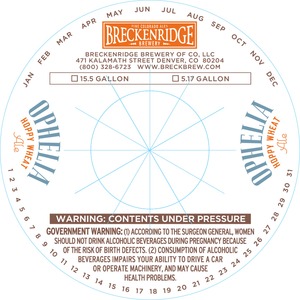 Breckenridge Brewery Ophelia Hoppy Wheat Ale