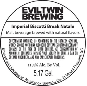 Evil Twin Brewing Imperial Biscotti Break Natale