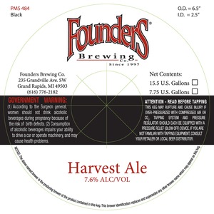 Founders Harvest Ale October 2013