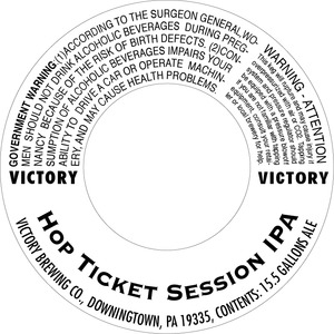 Victory Hop Ticket Session IPA October 2013