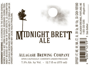 Allagash Brewing Midnight Brett October 2013