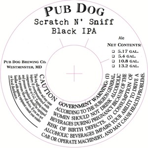 Pub Dog Scratch N' Sniff Black IPA October 2013