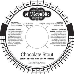 Ol' Republic Brewery Chocolate Stout October 2013