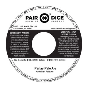 Parlay Pale Ale October 2013