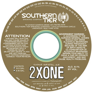 Southern Tier Brewing Company 2xone October 2013