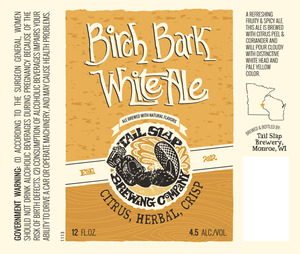 Tail Slap Brewing Company Birch Bark White November 2013