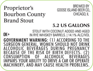 Goose Island Beer Co. Proprietor's Bourbon County Brand November 2013