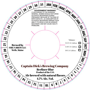 Captain Dick's Brewing Company Berliner Blue