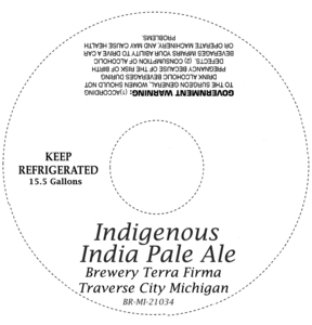 Brewery Terra Firma Indigenous India Pale Ale November 2013