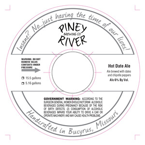 Piney River Brewing Co. LLC Hot Date November 2013