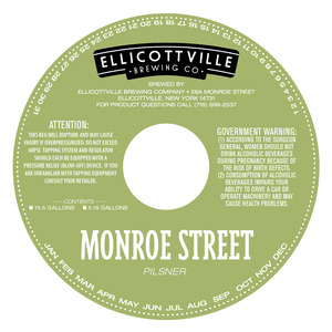 Ellicottville Brewing Company Monroe Street Pilsner