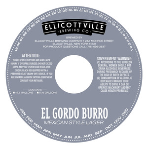 Ellicottville Brewing Company El Gordo Burro Mexican Style Lager