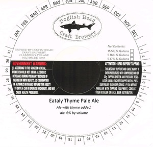 Dogfish Head Craft Brewery, Inc. Eataly Thyme Pale Ale