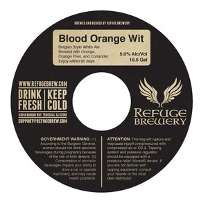 Refuge Brewery Blood Orange Wit November 2013
