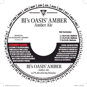 Bj's Restaurant & Brewery Bj's Oasis Amber November 2013