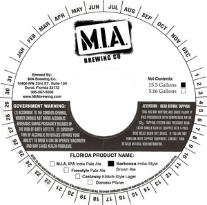 Mia Brewing Co Barbossa India-style Brown Ale November 2013