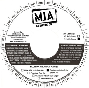 Mia Brewing Co Barbossa India-style Brown Ale November 2013