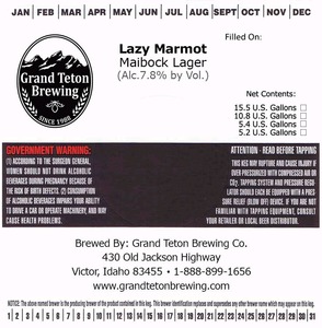 Grand Teton Brewing Company Lazy Marmot