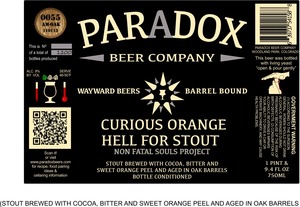 Paradox Beer Company Inc Curious Orange Hell For Stout