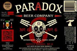 Paradox Beer Company Inc Skully Barrel No. 6 November 2013