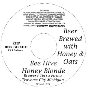 Brewery Terra Firma Bee Hive Honey Blonde November 2013