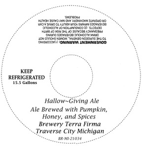 Brewery Terra Firma Hallow~giving Ale November 2013
