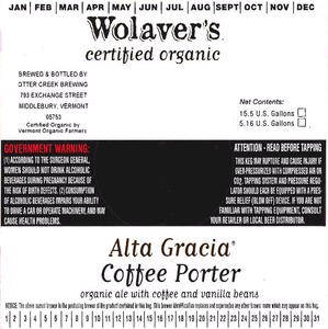 Wolaver's Alta Gracia Coffee Porter November 2013