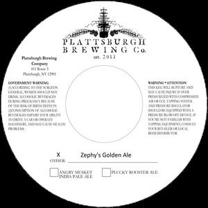 Plattsburgh Brewing Co Zephy's Golden
