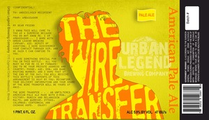 Urban Legend Brewing Company The Wire Transfer