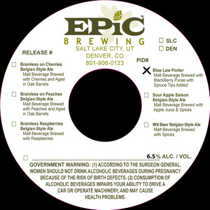 Epic Brewing Blue Law