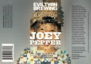 Evil Twin Brewing Joey Pepper December 2013