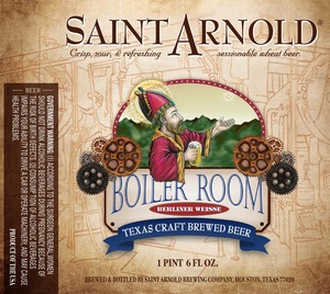 Saint Arnold Brewing Company Boiler Room Berliner Weisse December 2013